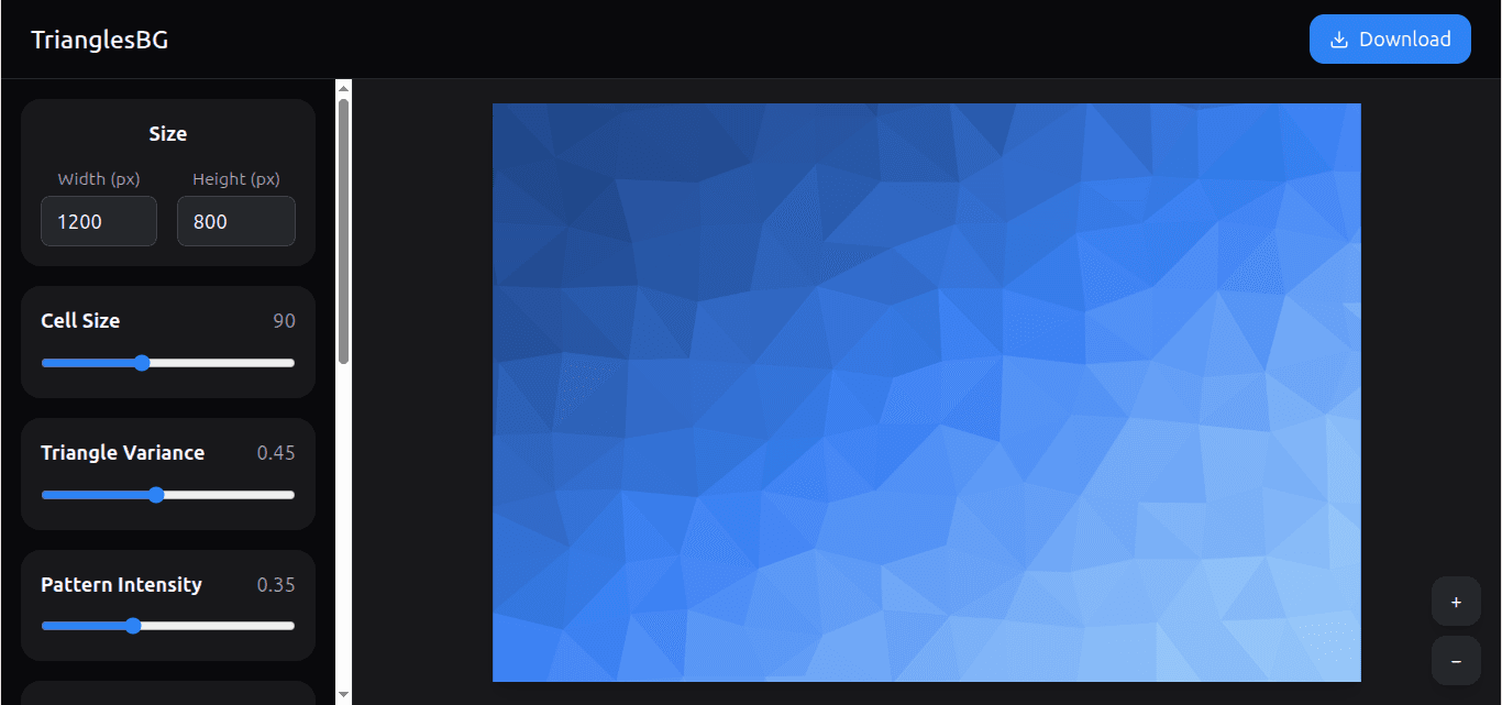 Triangle background generator editor preview